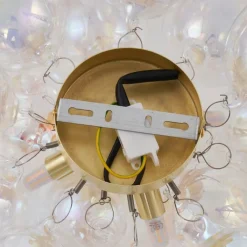 QAZQA Schlafzimmerlampen|Küchenlampen*Design Deckenleuchte Messing mit Regenbogenglas 4-flammig - Uvas