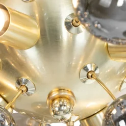 QAZQA Deckenleuchten|Wohnzimmerlampen*Design Deckenleuchte Messing mit Rauchglas 4-flammig - Explode