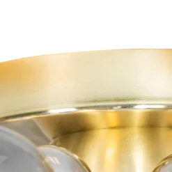 QAZQA Deckenleuchten|Wohnzimmerlampen*Design Deckenleuchte Messing mit Rauchglas 4-flammig - Explode