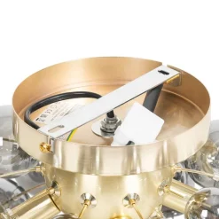 QAZQA Deckenleuchten|Wohnzimmerlampen*Design Deckenleuchte Messing mit Rauchglas 4-flammig - Explode