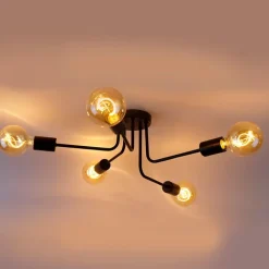 QAZQA Schlafzimmerlampen|Küchenlampen*Design Deckenleuchte schwarz 5-Lichter - Facile