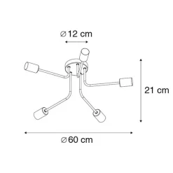 QAZQA Schlafzimmerlampen|Küchenlampen*Design Deckenleuchte schwarz 5-Lichter - Facile