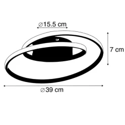 Trio Leuchten Led-Deckenleuchten|Deckenleuchten*Design Deckenleuchte schwarz inkl. LED 3-stufig dimmbar - Krula