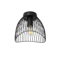 QAZQA Deckenleuchten|Wohnzimmerlampen*Design Deckenleuchte Schwarz Draht 20cm - Pua