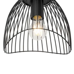 QAZQA Deckenleuchten|Wohnzimmerlampen*Design Deckenleuchte Schwarz Draht 20cm - Pua