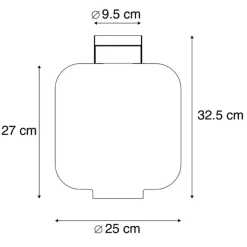 QAZQA Deckenleuchten|Wohnzimmerlampen*Design Deckenleuchte schwarz mit Rauchglas - Qara