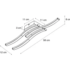 Trio Leuchten Led-Deckenleuchten|Deckenleuchten*Design Deckenleuchte schwarz mit Holz inkl. LED 3-flammig - Vanesa