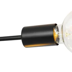 QAZQA Deckenleuchten|Wohnzimmerlampen*Design Deckenleuchte schwarz 6-Licht - Sputnik