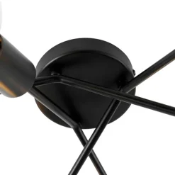 QAZQA Deckenleuchten|Wohnzimmerlampen*Design Deckenleuchte schwarz 6-Licht - Sputnik