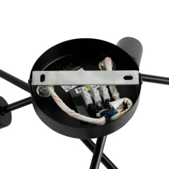 QAZQA Deckenleuchten|Wohnzimmerlampen*Design Deckenleuchte schwarz 6-Licht - Sputnik