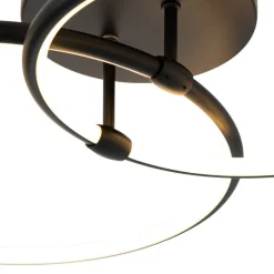 QAZQA Led-Deckenleuchten|Deckenleuchten*Design Deckenleuchte Schwarz inkl. LED 3-stufig dimmbar 2-flammig - Joaniqa