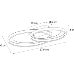 Trio Leuchten Led-Deckenleuchten|Deckenleuchten*Design Deckenleuchte schwarz inkl. LED - Alexandra