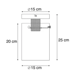 QAZQA Deckenleuchten|Wohnzimmerlampen*Design Deckenleuchte schwarz mit Rauchglas - Kuppel