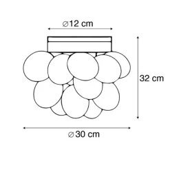 QAZQA Schlafzimmerlampen|Küchenlampen*Design Deckenleuchte schwarz mit Rauchglas 3-Licht - Uvas