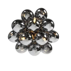 QAZQA Schlafzimmerlampen|Küchenlampen*Design Deckenleuchte schwarz mit Rauchglas 3-Licht - Uvas