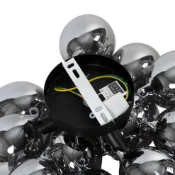 QAZQA Schlafzimmerlampen|Küchenlampen*Design Deckenleuchte schwarz mit Rauchglas 3-Licht - Uvas