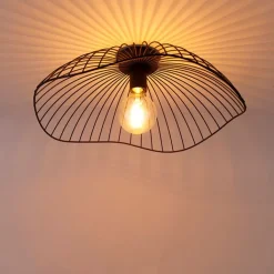 QAZQA Deckenleuchten|Wohnzimmerlampen*Design Deckenleuchte schwarz 50 cm - Pua