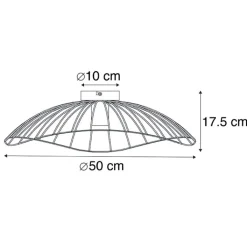QAZQA Deckenleuchten|Wohnzimmerlampen*Design Deckenleuchte schwarz 50 cm - Pua
