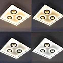 Paul Neuhaus Led-Deckenleuchten|Deckenleuchten*Design Deckenleuchte Schwarz inkl. Dimmbarer LED mit Fernbedienung - Dune