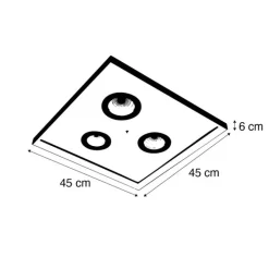 Paul Neuhaus Led-Deckenleuchten|Deckenleuchten*Design Deckenleuchte Schwarz inkl. Dimmbarer LED mit Fernbedienung - Dune