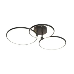 QAZQA Led-Deckenleuchten|Deckenleuchten*Design Deckenleuchte Schwarz inkl. LED 3-stufig dimmbar 3-flammig - Joaniqa