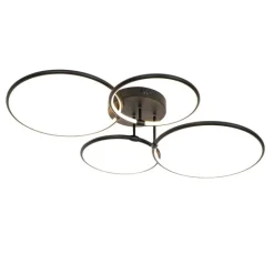 QAZQA Led-Deckenleuchten|Deckenleuchten*Design Deckenleuchte Schwarz inkl. LED 3-stufig dimmbar 4-flammig - Joaniqa