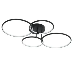 QAZQA Led-Deckenleuchten|Deckenleuchten*Design Deckenleuchte Schwarz inkl. LED 3-stufig dimmbar 4-flammig - Joaniqa