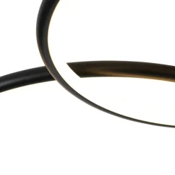 QAZQA Led-Deckenleuchten|Deckenleuchten*Design Deckenleuchte Schwarz inkl. LED 3-stufig dimmbar 4-flammig - Joaniqa