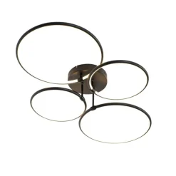 QAZQA Led-Deckenleuchten|Deckenleuchten*Design Deckenleuchte Schwarz inkl. LED 3-stufig dimmbar 4-flammig - Joaniqa