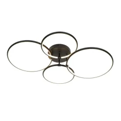 QAZQA Led-Deckenleuchten|Deckenleuchten*Design Deckenleuchte Schwarz inkl. LED 3-stufig dimmbar 4-flammig - Joaniqa