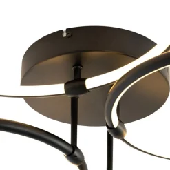 QAZQA Led-Deckenleuchten|Deckenleuchten*Design Deckenleuchte Schwarz inkl. LED 3-stufig dimmbar 4-flammig - Joaniqa