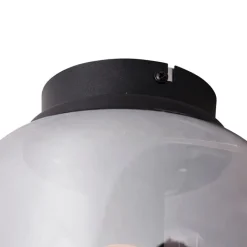 QAZQA Deckenleuchten|Wohnzimmerlampen*Design Deckenleuchte schwarz mit Rauchglas - Bliss