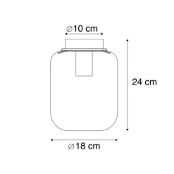 QAZQA Deckenleuchten|Wohnzimmerlampen*Design Deckenleuchte schwarz mit Rauchglas - Bliss