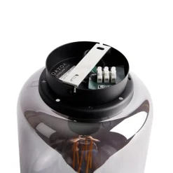 QAZQA Deckenleuchten|Wohnzimmerlampen*Design Deckenleuchte schwarz mit Rauchglas - Bliss