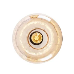 QAZQA Deckenleuchten|Wohnzimmerlampen*Design Deckenleuchte schwarz mit Braunglas - Qara