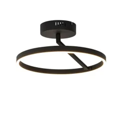 QAZQA Schlafzimmerlampen|Küchenlampen*Design Deckenleuchte schwarz inkl. LED 3-stufig dimmbar - Anello