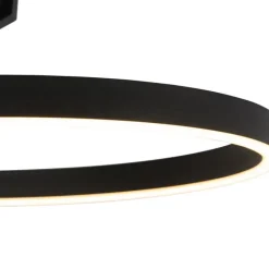 QAZQA Schlafzimmerlampen|Küchenlampen*Design Deckenleuchte schwarz inkl. LED 3-stufig dimmbar - Anello