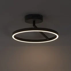 QAZQA Schlafzimmerlampen|Küchenlampen*Design Deckenleuchte schwarz inkl. LED 3-stufig dimmbar - Anello