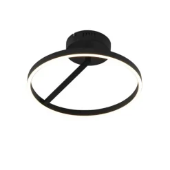 QAZQA Schlafzimmerlampen|Küchenlampen*Design Deckenleuchte schwarz inkl. LED 3-stufig dimmbar - Anello