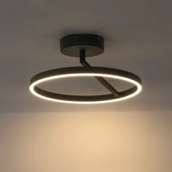 QAZQA Schlafzimmerlampen|Küchenlampen*Design Deckenleuchte schwarz inkl. LED 3-stufig dimmbar - Anello