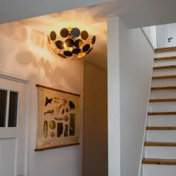 QAZQA Küchenlampen|Deckenleuchten*Design Deckenleuchte Schwarz mit Gold 54cm 3-flammig - Cerchio