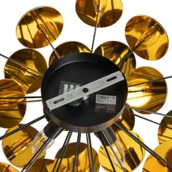 QAZQA Küchenlampen|Deckenleuchten*Design Deckenleuchte Schwarz mit Gold 54cm 3-flammig - Cerchio