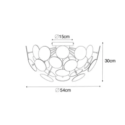 QAZQA Küchenlampen|Deckenleuchten*Design Deckenleuchte Schwarz mit Gold 54cm 3-flammig - Cerchio