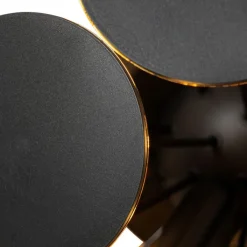 QAZQA Küchenlampen|Deckenleuchten*Design Deckenleuchte Schwarz mit Gold 54cm 3-flammig - Cerchio