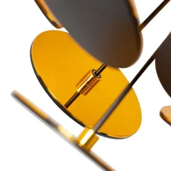 QAZQA Küchenlampen|Deckenleuchten*Design Deckenleuchte Schwarz mit Gold 54cm 3-flammig - Cerchio