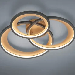 Trio Leuchten Schlafzimmerlampen|Esszimmerlampen*Design Deckenleuchte schwarz inkl. LED 3-stufig dimmbar - Joran