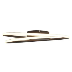 QAZQA Led-Deckenleuchten|Deckenleuchten*Design Deckenleuchte schwarz inkl. LED 3 Stufen dimmbar - Rowan