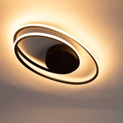 QAZQA Led-Deckenleuchten|Deckenleuchten*Design Deckenleuchte schwarz inkl. LED 3 Stufen dimmbar - Rowan