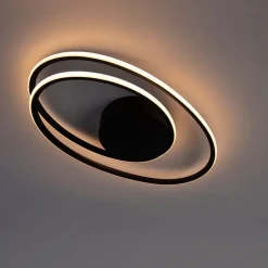 QAZQA Led-Deckenleuchten|Deckenleuchten*Design Deckenleuchte schwarz inkl. LED 3 Stufen dimmbar - Rowan