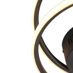 QAZQA Led-Deckenleuchten|Deckenleuchten*Design Deckenleuchte schwarz inkl. LED 3 Stufen dimmbar - Rowan